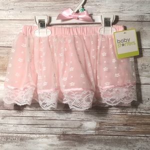 NWT Light Pink Lace Ruffle Skirt 💗 Elastic waist